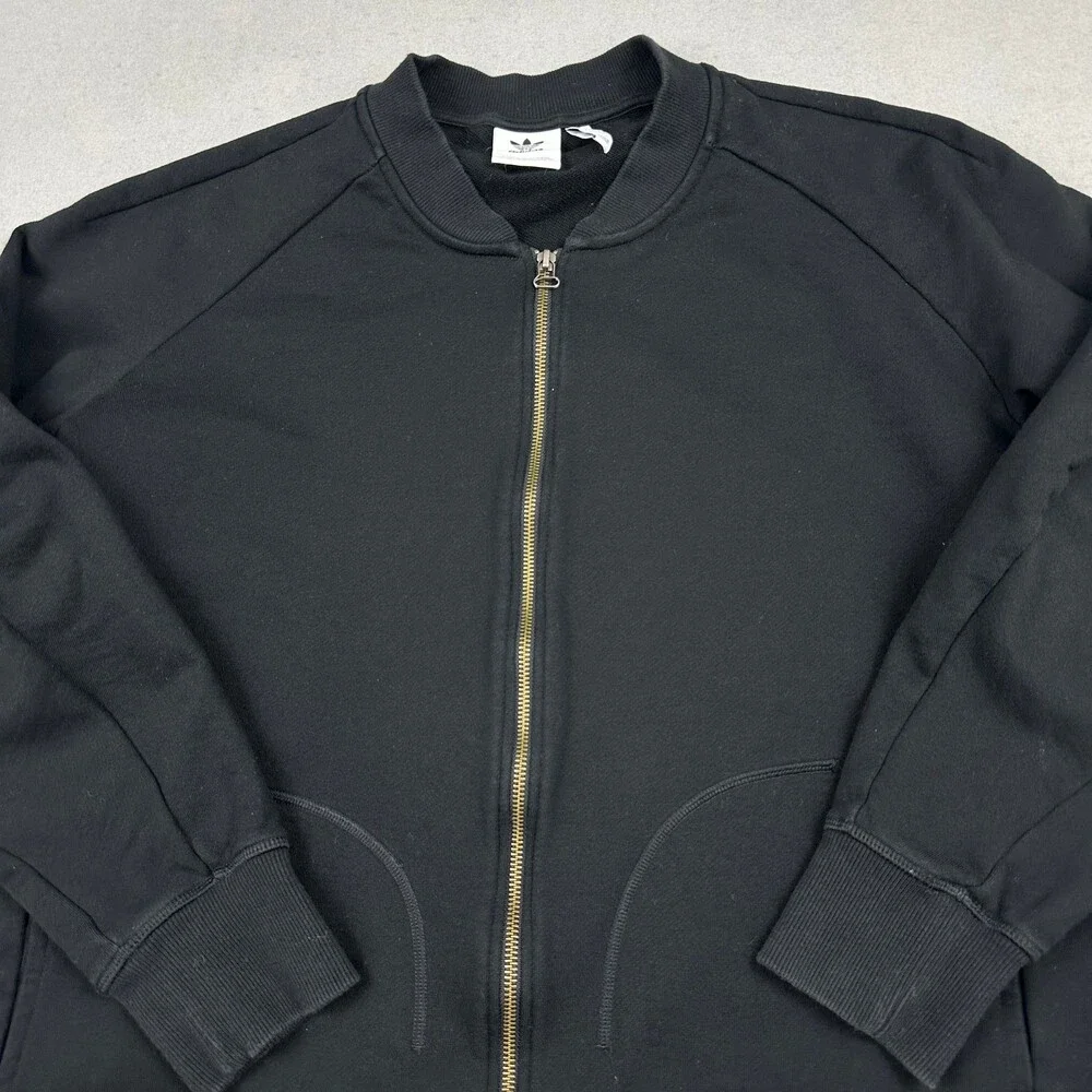 Adidas Track Jacket Men 2XL Black Full Zip Training Pocket Blade Collar XXL